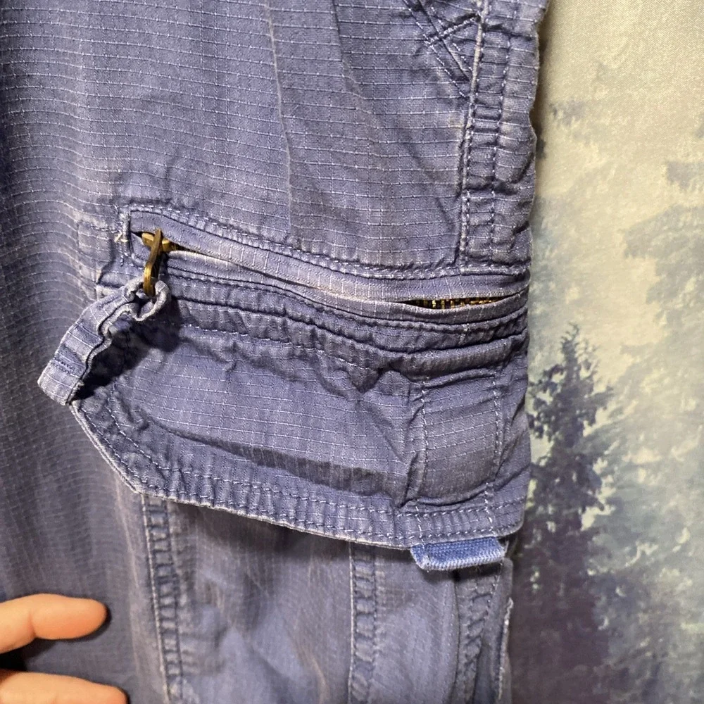 Chaps Mens Shorts SZ 34 Blue Cargo Flat Front